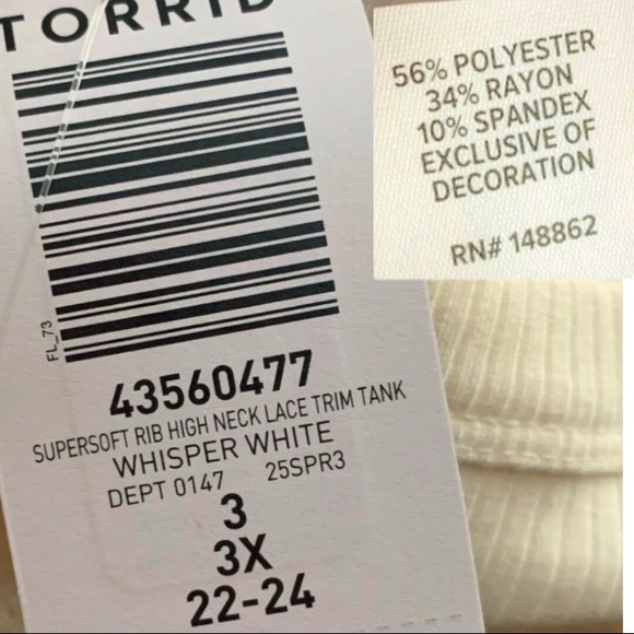 TORRID Ribbed High Neck Tank w/ Pretty Detailing Around Neck‎ NWT - Picture 6 of 6
